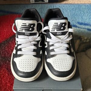 New Balance Kids' Black and White Sneakers